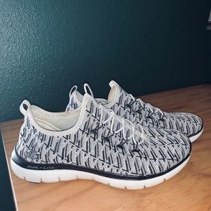 Black and white patterned sneakers